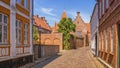 Street and houses in Ribe town, Denmark Royalty Free Stock Photo
