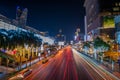 The street infront of shopping mall Central World at the downtown of Bangkok Ratchaprasong intersection Royalty Free Stock Photo