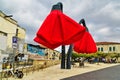 Street installation in the form of tulips in Jerusalem