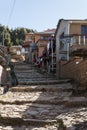 Street on the Isla del Sol, on the Titicaca lake, the largest highaltitude lake in the world 3808 mt Royalty Free Stock Photo