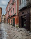 street in the Italian city of SantAgata de Goti illuminated by the warm tones of the sunset