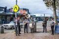 Street Jazz Band performing on Mornington streets Royalty Free Stock Photo