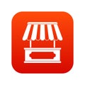 Street kiosk icon digital red