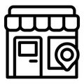 Street kiosk icon outline vector. Grocery retail store