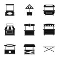 Street kiosk icon set, simple style Royalty Free Stock Photo