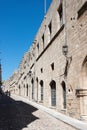 Street of Knights on a sunny day, Old Town Rhodes,  Greece Royalty Free Stock Photo