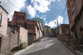 Street of La Paz city on the mountain slope, Bolivia