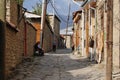 Street in Lahic village in Azerbaijan