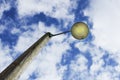 Street lamp against the blue sky. Bottom View Architecture Royalty Free Stock Photo