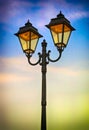 Street lamp against evening sky