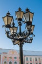 Street lamp on the background of old buildings Royalty Free Stock Photo