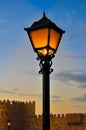 Street lamp on blue dusk sky background Royalty Free Stock Photo