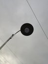 street lamp in the countryside early in the morning