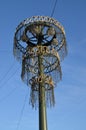 Street lamp decorated with a garland