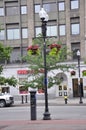 Boston Ma, 30th June: Street lamp in Downtown Boston from Massachusettes State of USA Royalty Free Stock Photo