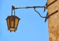 A street lamp on the house wall in Mdina. Malta Royalty Free Stock Photo