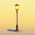 Intensely Detailed Street Lamp With Photorealistic Accuracy - 2d Game Art