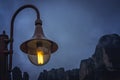 Street lamp in Kastraki village in Meteora Royalty Free Stock Photo