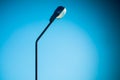 Street lamp lighting on clear blue sky, background Royalty Free Stock Photo