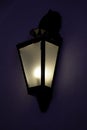 Street lamp lit at night Royalty Free Stock Photo