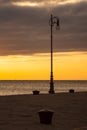 Street lamp next to the Trieste sea Royalty Free Stock Photo
