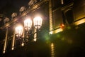 Street lamp by night, Paris, France. Royalty Free Stock Photo