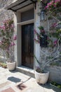 Street lamp, old narrow street in Portovenere town of Ligurian coast. Province of la Spezia, Italy Royalty Free Stock Photo