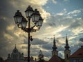 Street lamp over a dramatic sky Royalty Free Stock Photo