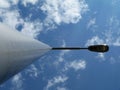 Street lamp pole and light fixture in diminishing perspective