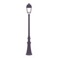 Street Lamp Post Flat Illustration. Clean Icon Design Element on Isolated White Background Royalty Free Stock Photo