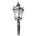 Street lamp retro sketch hand drawn engraving style Royalty Free Stock Photo