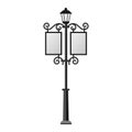 Street lamp silhouette vector