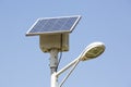 Street lamp with a solar panel Royalty Free Stock Photo