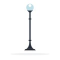 Street lamp vector flat material design isolated object on white background. Royalty Free Stock Photo