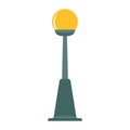 Street lamp vector illustration light urban post. City icon pole street night lamp isolated white silhouette. Classic outdoor Royalty Free Stock Photo