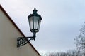 Street lamp on the wall of the old city street lights Royalty Free Stock Photo