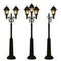 Street lamps collection,Lantern set.Forging lamppost.