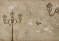 Street Lamps , Image In Vintage Grunge Style