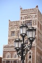 Street lamps and Sanaa building as background Royalty Free Stock Photo