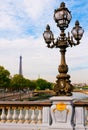 Street lantern on the Alexandre III Bridge Royalty Free Stock Photo