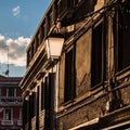 Street Lantern in front of a old Facade in Venice - Italy Royalty Free Stock Photo