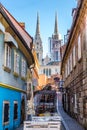 Street Leading To Cathedral-Zagreb,Croatia, Europe