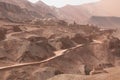 Street leading to old town in the red mountains Royalty Free Stock Photo