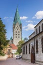 Street leading to the Paderborn Dom Royalty Free Stock Photo