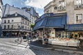 Street life in Montmartre district, Paris. Royalty Free Stock Photo