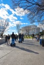 Street life near Abraham Lincoln Memorial. Washington DC, USA. Royalty Free Stock Photo