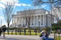 Street life near Abraham Lincoln Memorial. Washington DC, USA. Royalty Free Stock Photo