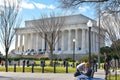 Street life near Abraham Lincoln Memorial. Washington DC, USA. Royalty Free Stock Photo