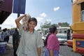 Street life, public transport, portrait man, Managua Royalty Free Stock Photo