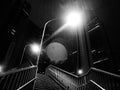 Street lighs over stairway at night Royalty Free Stock Photo